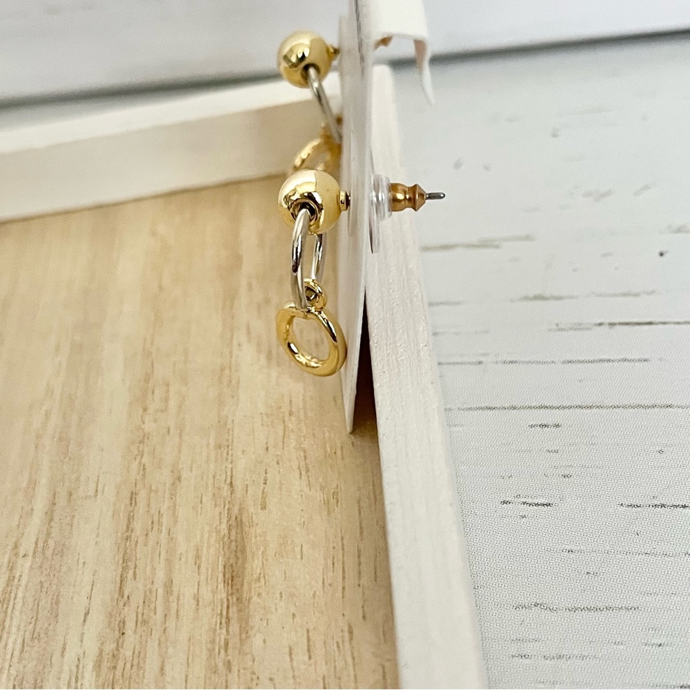Rebecca Minkoff two tone rings and bead drop earrings - new - Picture 2 of 3